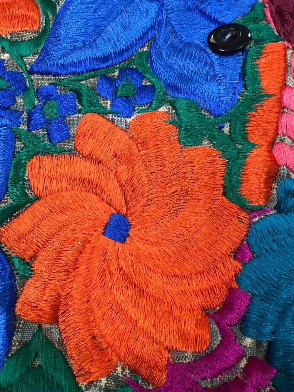 Vintage Mexican Floral Embroidered Boho Crossbody Hobo Bag